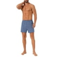 thumbnail image 2 of Pantalones cortos de cuadro clásico para hombres con cinturilla elástica INSPIRE CHIC para el Día del Padre 36 Azul marino, 2 of 6