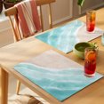 thumbnail image 4 of Teal Blue Waves Coastal Placemats Set of 4 Summer Beach Ocean Seaside Place Mats Indoor Wipeable Table Mats Washable Cloth Dining Table Placemats for Kitchen Holiday Party Home Decor 13x19 Inch, 4 of 9
