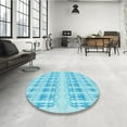 thumbnail image 3 of Ahgly Company Indoor Rectangle Patterned Tron Blue Area Rugs, 6' x 9', 3 of 6