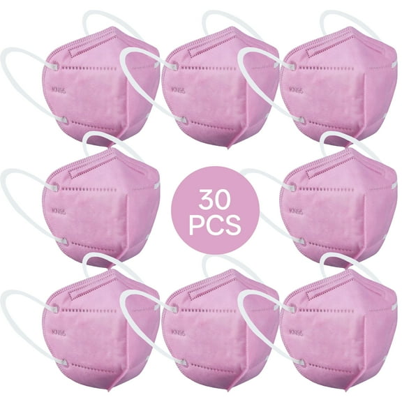 TELOLY 30Pcs KN95 Masks for Adults KN95 Protection Level KN95 Masks Contaminants Face Masks Pink