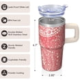 thumbnail image 3 of Stainless Steel Insulated Mug 20oz with Lid and Straw - Double Wall Vacuum Travel Tumbler, Leakproof Thermal Coffee Cup, Bohemian Theme, 3 of 5