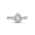 thumbnail image 2 of Diamond Princess 14kt White Gold Round Diamond Teardrop Cluster Bridal Wedding Engagement Ring 1/4 Cttw, 2 of 4