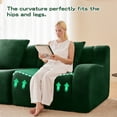 thumbnail image 5 of Soft Teddy Fabric Boneless Sofa,Anti-Slip Design,Assembly Chaise Lounge Curved Armrests Ergonomic Support 32D High Density Sponge,For Living Rooms Bedrooms,Green, 5 of 17