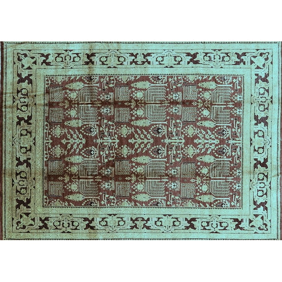 Ahgly Company Indoor Rectangle Oriental Light Blue Industrial Area Rugs, 5' x 8'