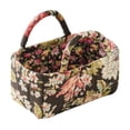 thumbnail image 2 of Quilted Floral Fabric Storage Basket, Decorative Organizer Bin with Handles, Vintage Print Basket for Home, Closet & Laundry, 2 of 6