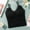 Black, variant on YHAJDS Womens Sleep Tank Top Sleeveless Pajamas Shirt Solid Color Lace Adjustable Strap Built in Bra