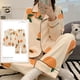 thumbnail image 2 of Conjuntos de Pijamas anudados para Mujer, ropa de dormir con solapa, dibujos animados divertidos, lunares, ropa de casa para niña, moda 3XL, primavera y otoño, 2 of 4