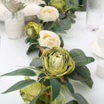 thumbnail image 5 of White Roses Artificial Flowers Heads Bulk, Vintage Dried Flowers Artificial Rose Heads Green Fake Rose Wedding Centerpieces for Dining Table Decor Wall Flowers Decorations (White Green), 5 of 5