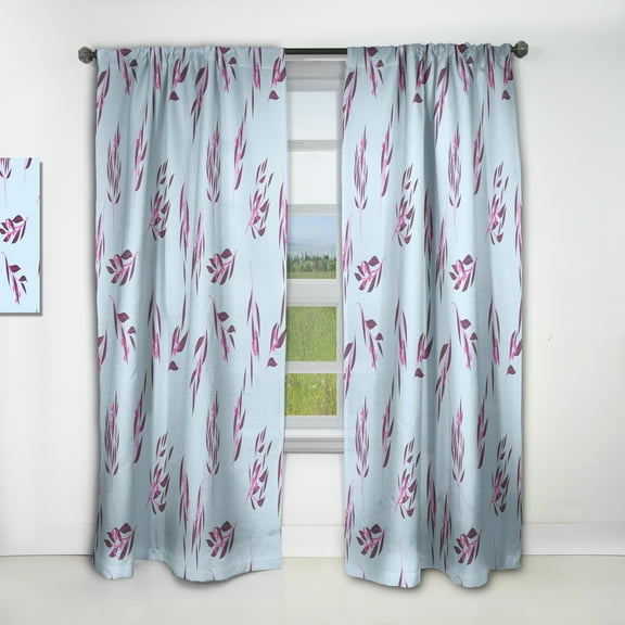 Designart 'Bright Eucalyptus Floral Retro Pattern I' Mid-Century Modern Curtain Panel