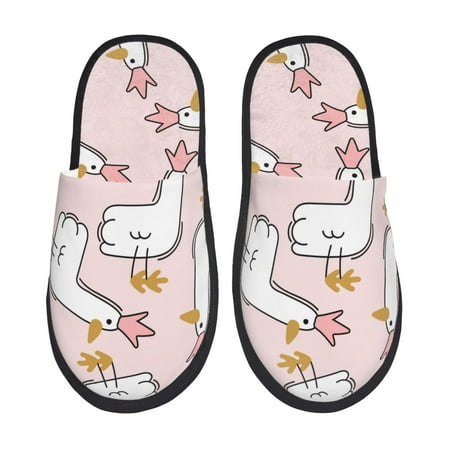 

Sikiie Goose Queen Fuzzy Slip-on Slippers Warm Cozy Soft Lightweight Memory Foam Indoor House ShoesLarge