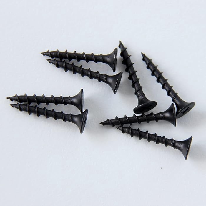 FASTENER TREE #7x1-1/2 Carbon Steel Drywall Screws, Coarse Thread, Bugle Head Black Phosphate for Drywall