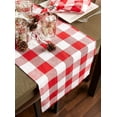 thumbnail image 2 of Dalrosia Buffalo Check Table Runner Cotton Red and White Plaid Classic Stylish Design for Family Dinner Christmas Holiday Birthday Party Table Home Decoration, 2 of 4