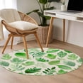 thumbnail image 4 of Green Leaves Round Area Rug 3Ft Washable Small Circle Rugs for Kitchen Entryway, Spring Plants Rustic Vintage Botanical Non-Slip Carpet Floor Mats Indoor Outdoor Carpet Runner Aesthetic Home Decor, 4 of 8
