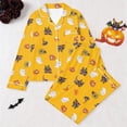 thumbnail image 3 of Likimi Child Toddler Girls Halloween Pajamas Set Long Sleeve Hallowmas Cartoon Print Lapel Button Down Pjs Tops With Pants For Party Soft Casual Sleepwear, 3 of 3