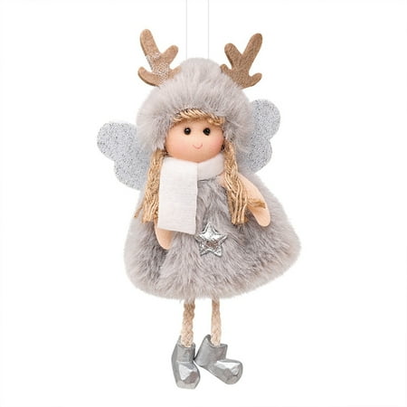 

New Christmas Plush Angel Pendant Christmas Decoration Supplies Cute Antlers Christmas Tree Pendant