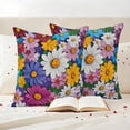 thumbnail image 3 of Colorful Spring Floral Outdoor Waterproof Pillow Covers, Modern Oil Painting Flowers Decorative Square Throw Pillowcase Sofa Cushion Sham for Patio/Couch/Chair, 26"x26" 2 Pack, 3 of 8