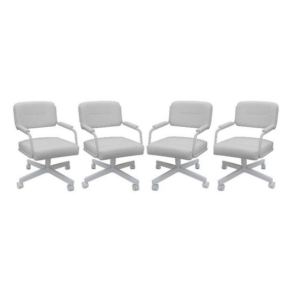 4 - Swivel Metal Caster Dining Chairs - M-110 Style