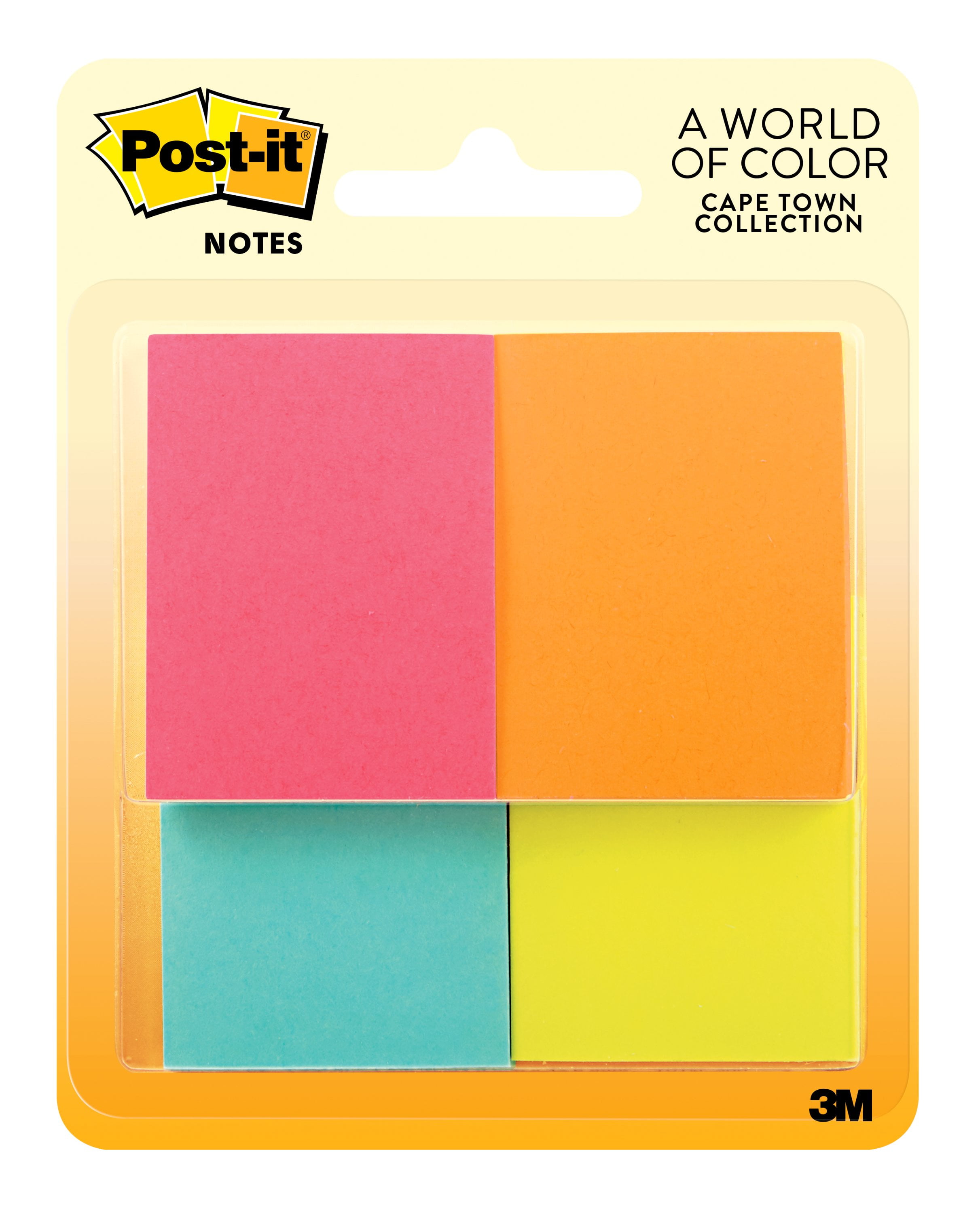 Post-it Notes, 1 3/8 In. X 1 7/8 In., Poptomistic Collection, 12 Pads