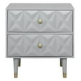 thumbnail image 3 of Riverbay Furniture Two Drawer Wood Geo Texture Nightstand in Gray, 3 of 6