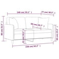 thumbnail image 4 of vidaXL 2-Seater Sofa with Throw Pillows Dark Grey 140 cm Fabric, 4 of 5