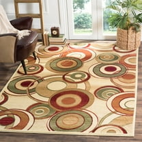 SAFAVIEH Lyndhurst Josh Geometric Circles Area Rug, Ivory/Multi, 9' x 12'