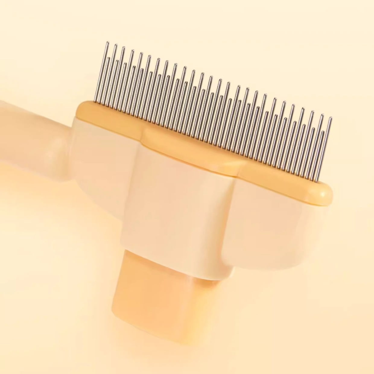 Self-Cleaning Pet Grooming Comb - 1-Button Hair Release Brush with Stainless Steel Teeth for Cats & Dogs