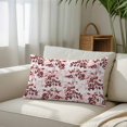thumbnail image 3 of Red Botanical Throw Pillow Cover, Pillowcase Protectors with Zipper, Breathable Decorative Lumbar Pillow Case Cover, Vintage Nature Flower Floral Pillow Shams for Couch Sofa 12x20Inch, 3 of 8