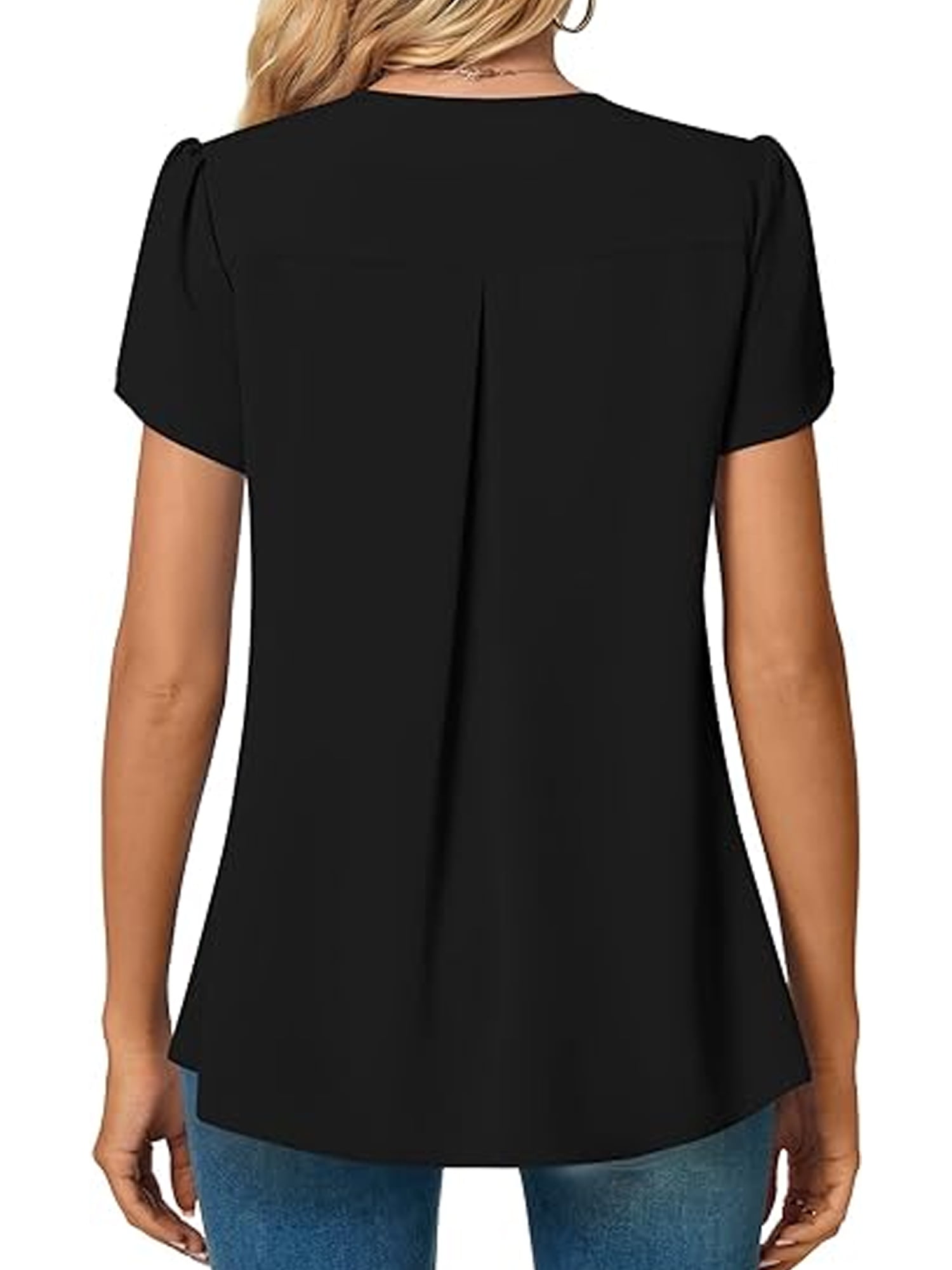 Petal chiffon blouson Black HIAND