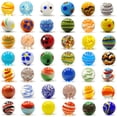 thumbnail image 1 of 42 piezas de canicas de cristal hechas a mano de DSHMIXIA, 1,6 cm, juguete brillante, 1 of 9