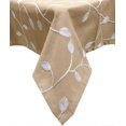 thumbnail image 1 of Table Cloths Rectangle Grey Cotton 55x86',Leaf Embroidered Dust-Proof Tablecloths for Kitchen Dinning Table (53Wx86L, Beige), 1 of 4