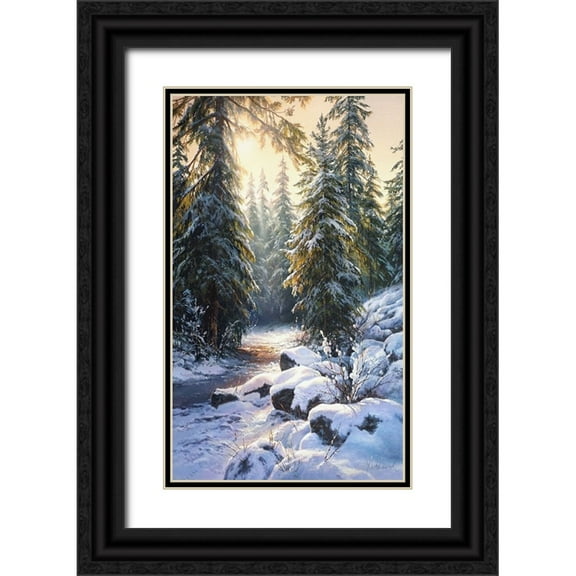 Yushkevich, Viktor 10x14 Black Ornate Wood Framed with Double Matting Museum Art Print Titled - Winter Rays
