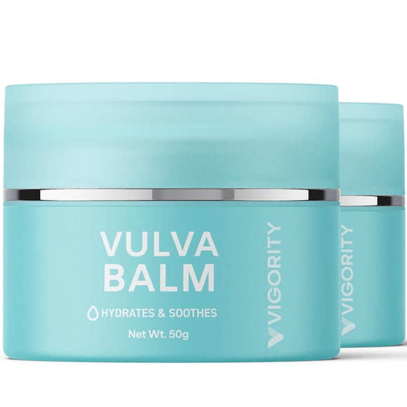 Vigority Vulva Balm Vaginal Moisturizer for Women 2-pack: Intimate Skin Care Relieves Dryness, Itch, Odor & Irritation - Menopause Suppor With Beeswax, Shea Butter, Emu