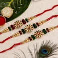 thumbnail image 1 of Designer Chawal Roli Pack, Rakhi, Greeting Card Set 3 Rakhi 1 Packet Roli Chawal, 1 of 2