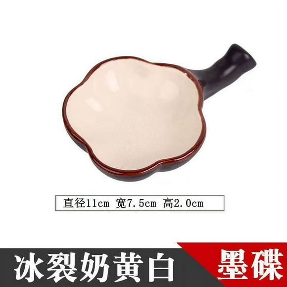 Nvzi Portapinceles multifuncional de cerámica con disco de tinta de 11 cm, color beige