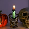 thumbnail image 4 of Halloween Skull Halloween Candelabra Decorations Indoor,Halloween Candles Holder with LED Lights for Scary House Mansion Decor,Battery Operated Timer Candlesticks for Table Home Party, 4 of 7