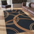 thumbnail image 4 of SUNDEREY 3'x5' Geometri Area Rug, 3x5ft Washable Bedroom Rug,Easy Jute Indoor Outdoor Carpet, Farmhouse Non Slip Circular Pattern Rug for Dining Room Office Entrance Kitchen,Black, 4 of 10