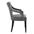 thumbnail image 4 of Side Dining Chair, Set of 2, Grey Gray, Velvet, Kitchen Cafe Bistro Hospitality Restaurant, Modern Contemporary Boutique HB33421, 4 of 8