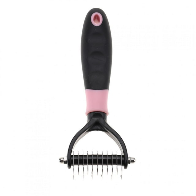 Deshedding Dog Brush, Dog Brush for Shedding Dog Rake Cat Brush Double Sided Undercoat Rake Comb for Detangling, Deshedding Pet Grooming Brush for Small, Medium Dogs and Cats