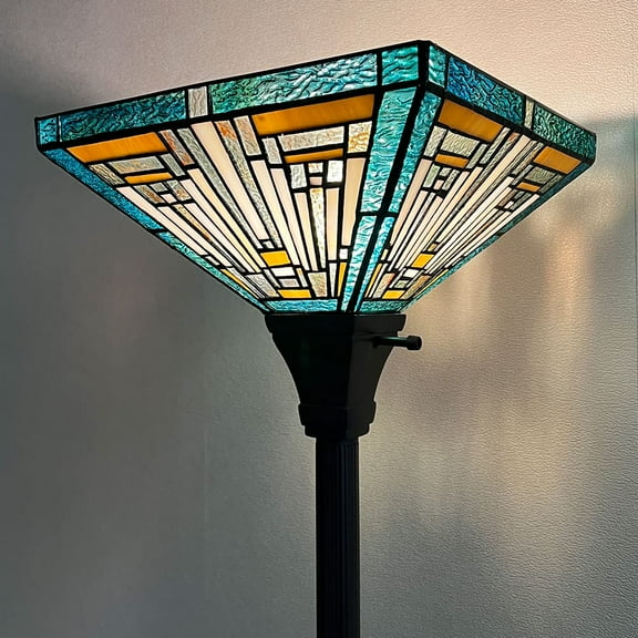 Tiffany Torchiere Floor Lamp, 70” Tall