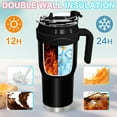 thumbnail image 6 of TNYXORIX Tumbler With Handle 40 oz Insulated Tumbler With Lid And Straw For Water Or Ice Coffee Cup Reusable Stainless Steel Water Bottle Travel Mug,Gifts for Women Men Her Him-Black, 6 of 8