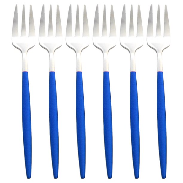 Juego de tenedor de acero inoxidable para té, utensilios de cocina de 6 piezas, tenedores para aperitivos, tartas y postres, arcoíris, ensalada pequeña Fivean unisex