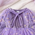 thumbnail image 7 of WUANDIXFA Toddler Halloween Dress Girls Velvet Romper Dress Outfit Star Glitters Dress Cute Party Gown,Light Purple,5-6 Years, 7 of 7