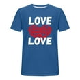 thumbnail image 5 of EchfiProm Mens T shirts Blue Shirts Valentine Love Heart Summer Short Sleeve Tops for Young Mens Graphic 2XL, 5 of 5