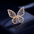 thumbnail image 2 of Cubic Zirconia Butterfly Ring for Women Adjustable Sparkling Butterfly Ring - Blue, 2 of 4