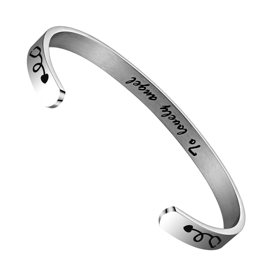 VAVC Nurse Bracelet for Women Female Stainless Steel To Lovely Angel Cuff Bangle Bracelet - 6.67 Inches