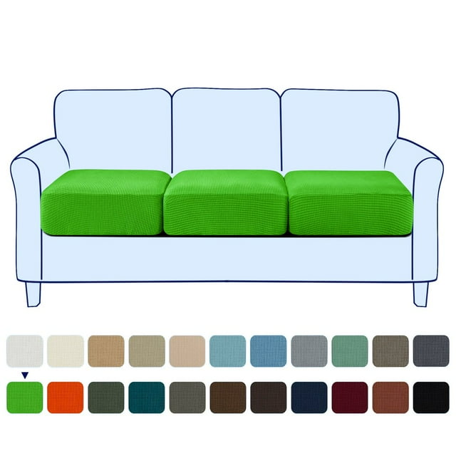 CHOK 2024 Housse de Coussin de Siège Extensible à Texture en Grille (3 Pcs Kaki)
