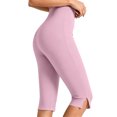 thumbnail image 2 of Vmvidoty Women Legging Plus Size High Waist Capri Yoga Leggings Cropped Pant for Workout Pink XL, 2 of 8