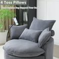 thumbnail image 5 of Aukfa 36" Oversized Swivel Accent Barrel Chair with Storage Ottoman Set for Living Room Bedroom, 4 Pillows, Gray, 5 of 9