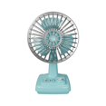 thumbnail image 2 of Mini ventilador de mesa de escritorio, ventilador personal de diseño retro, eléctrico, recargable, compacto, refrigeración por , portátil para el azul claro, 2 of 8