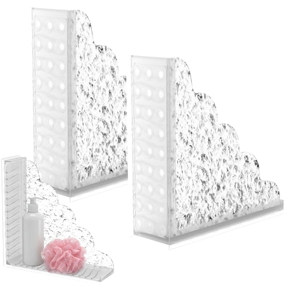 Grusce 2 Pack Shower Splash Guards for Bathtub, Suction Cup No Adhesive, Acrylic Bathtub Corner Water Guards with Anti Scratch Smooth Edge, Keeps Bathroom Tub Dry and Keep Water in Shower